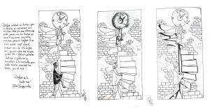 Etude d'illustration, texte de Jules Superviel, "L'Enfant de la Haute Mer", encre