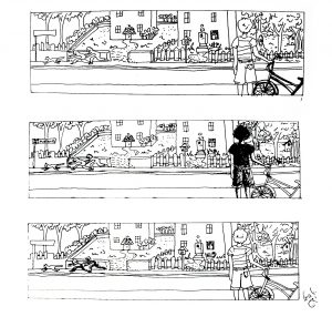 Etude illustration texte pour enfants, encre